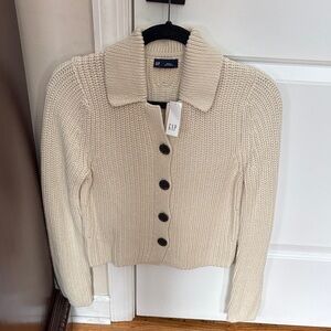 GAP Women's Cream Knit Cardigan